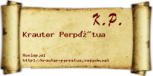 Krauter Perpétua névjegykártya